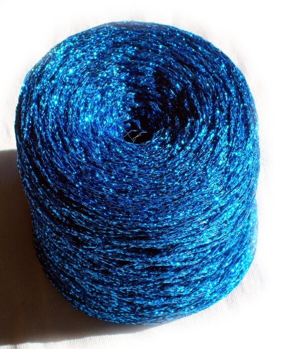 Glitter Yarn, Metal yarn, Shine, sparkle yarn, blue color Natali yarn ...