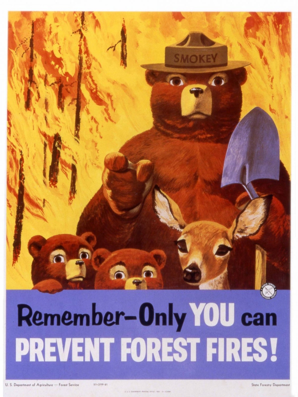 SMOKEY BEAR POSTER 24 X 36 Inch Only You vintage by mjbocanegra