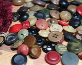 10 Vintage Vegetable Ivory Buttons