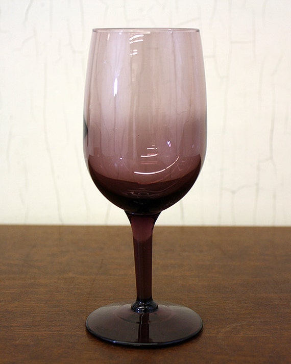 Vintage Light Purple Wine Glass With Stem By Littleredhenvintage