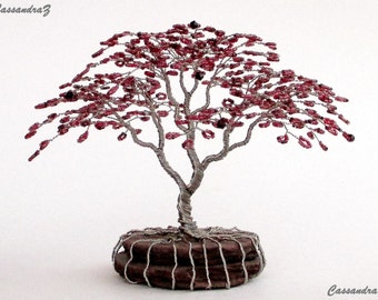 Items similar to Bonsai Wire Art Cherry Blossom Tree Sculpture 003 on Etsy