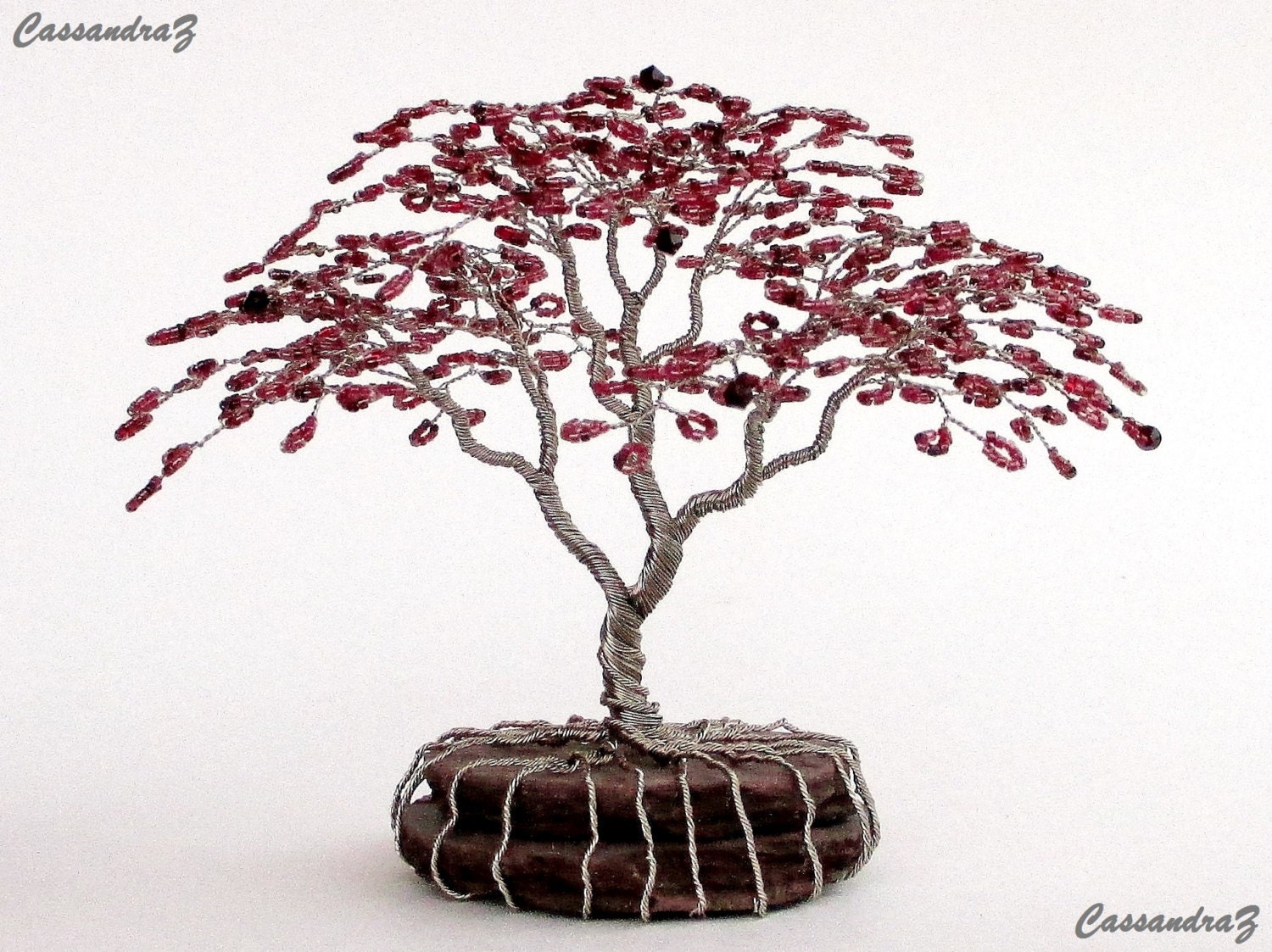 Japanese Maple Beaded Bonsai Wire Tree Sculpture Small MADE
