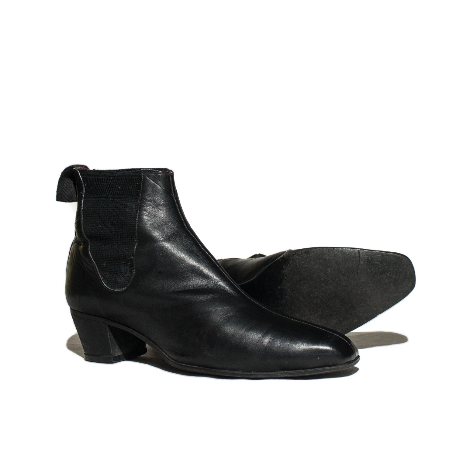 Vintage Anello & Davide Beatle Boots Black Leather Chelsea