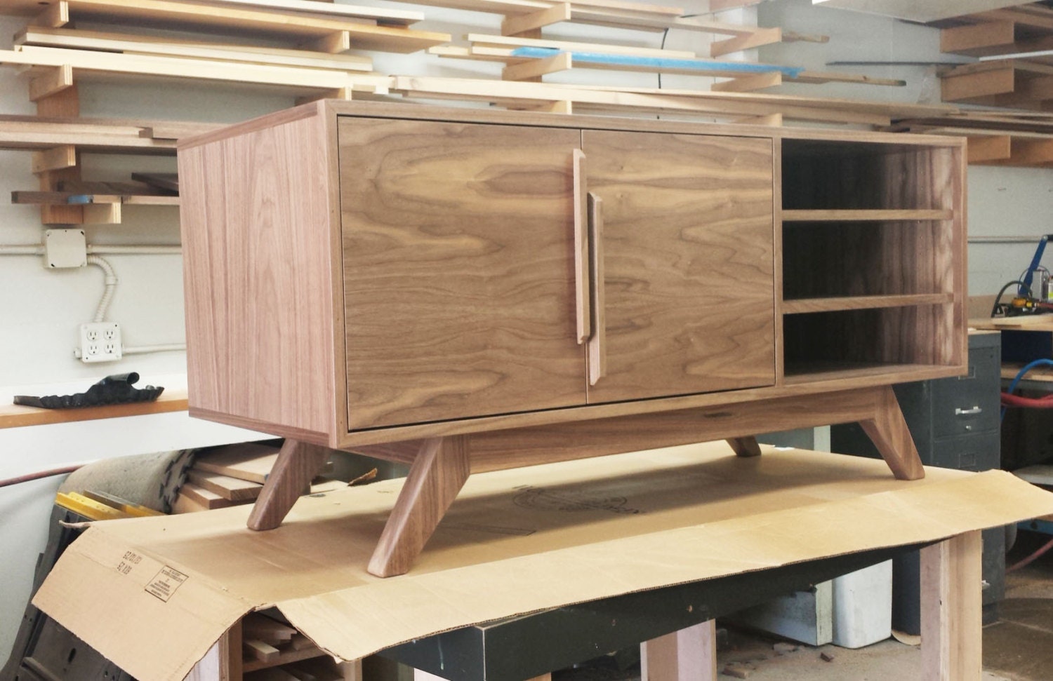 Mid century modern TV console credenza TV stand mcm by MonkeHaus