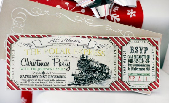 Polar Express CHRISTMAS Party Invitation INSTANT DOWNLOAD