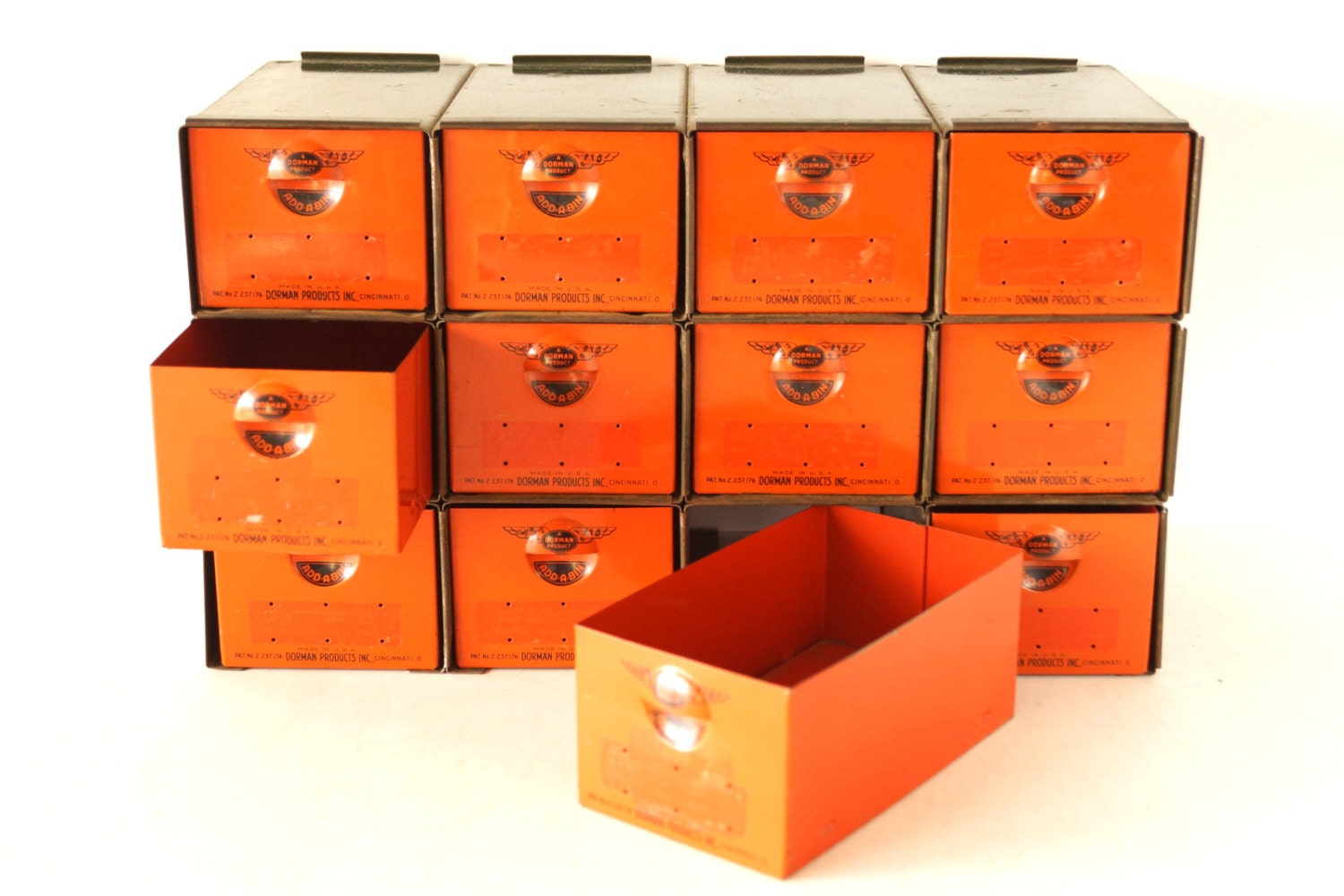 Vintage Dorman Parts Drawer Hardware Bin with 12 Large Drawers