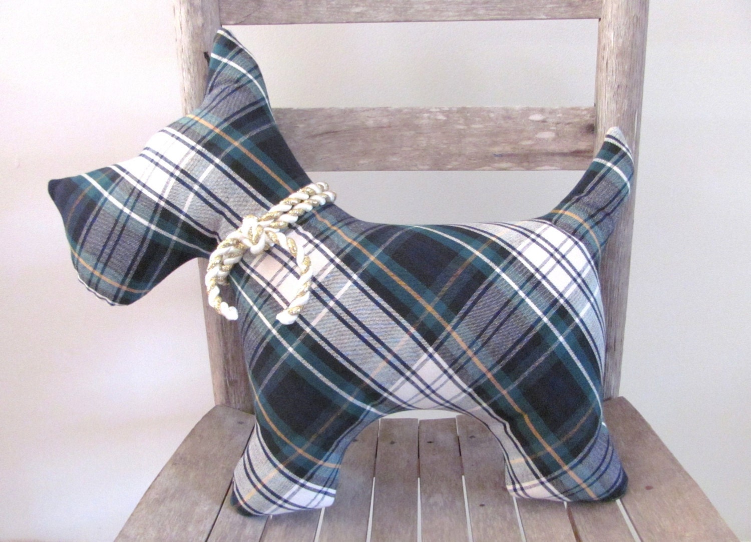 plaid dog pillow