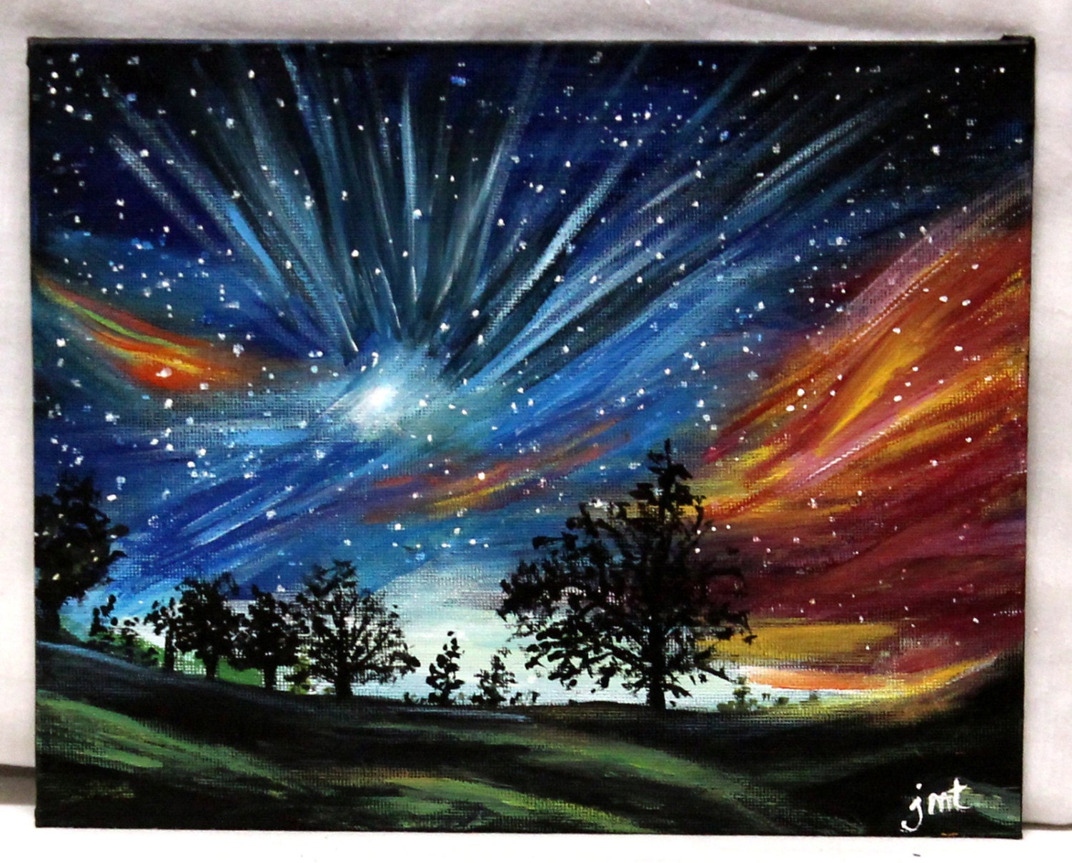 STARLIGHT NORTHERN LIGHTS Original Acrylic By ThisArtToBeYours