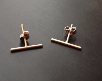Bar Earrings, Tiny, Sterling Silver, 14K Gold Filled, Studs, Grey's Anatomy, Arizona Robbins, Small, Weddings, Handmade Jewelry, Jewellery