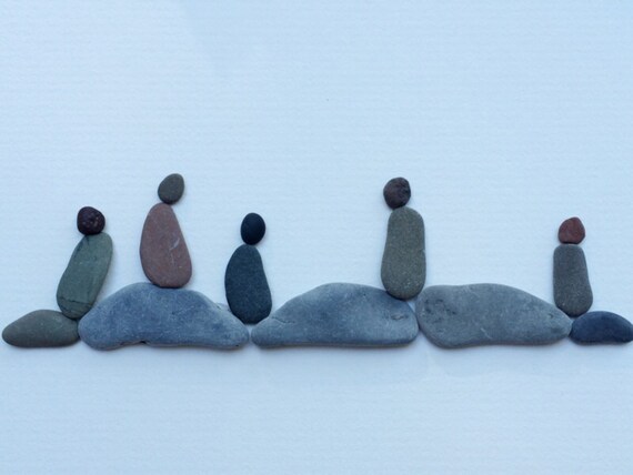 8 by 15 family of five on rocks by sharon nowlan
