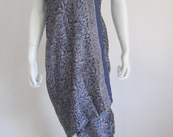 Silk Batik Sarong - Bright Blue Assorted Ferns