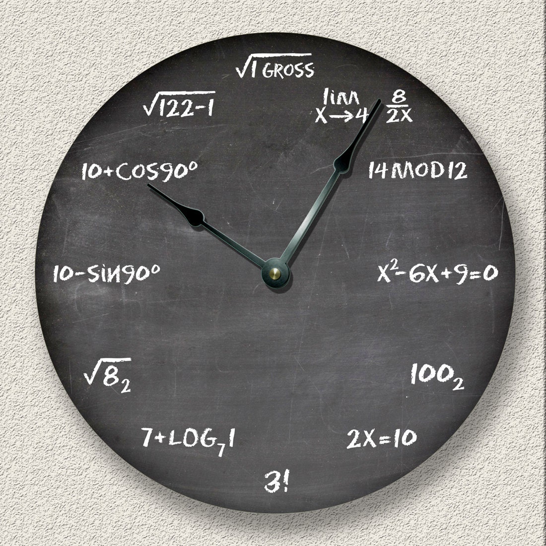 MATH wall CLOCK chalkboard teacher student classroom 3