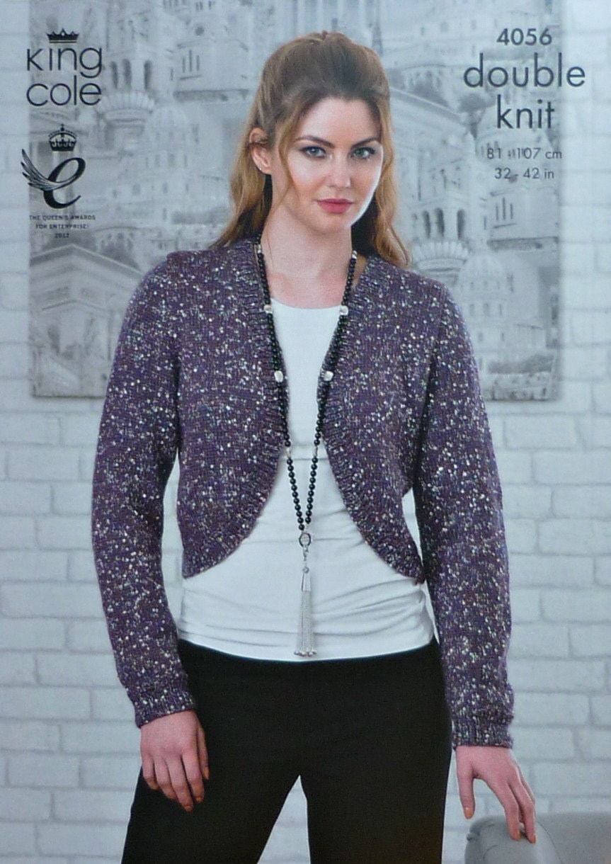 Womens Knitting Pattern K4056 Ladies Long Sleeve Bolero
