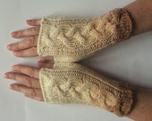 Fingerless Gloves Brown Beige wrist warmers Fingerless Gloves Brown Beige wrist warmers