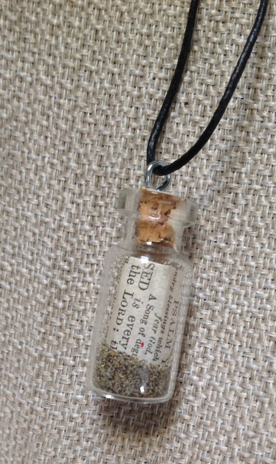 Psalm 128 Bible verse passage Scripture in a bottle vial