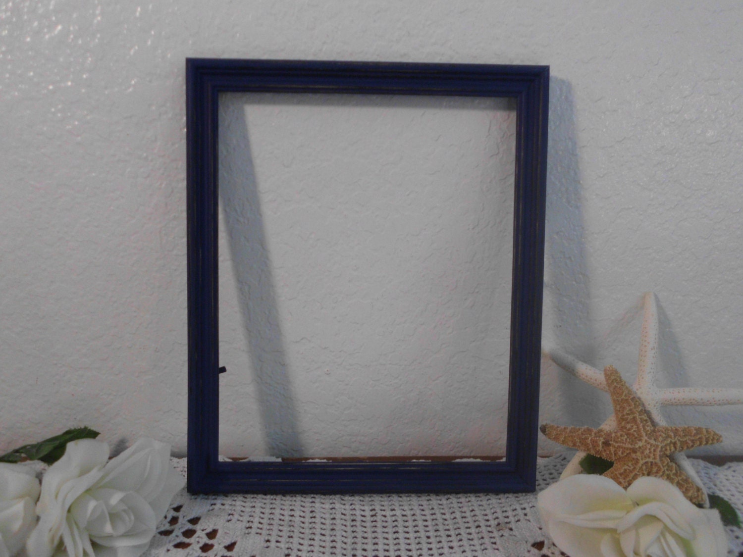 Navy Blue Picture Frame 8 x 10 Rustic Shabby Chic Distressed