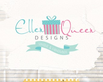 Premade Logo Design - Premade Business Logo and Watermark - Gift Box Logo