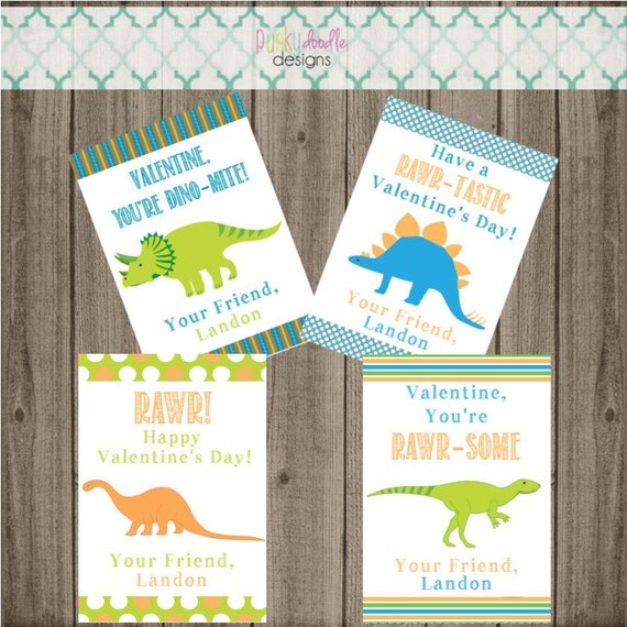 Printable Dinosaur Valentine Cards