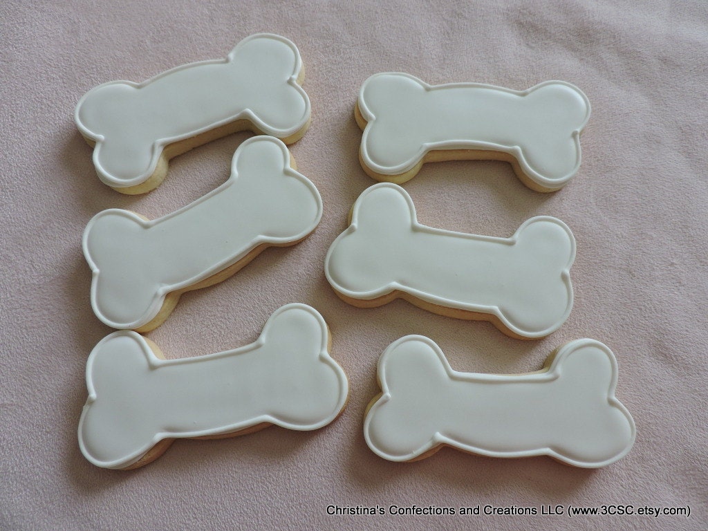 Dog Bone shaped Hand decorated sugar cookies 2371