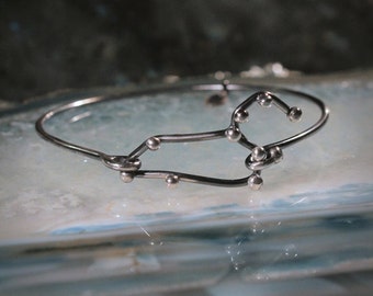 LEO Sterling Silver bracelet - Oxidized jewelry, Stars jewelry, August gift, zodiac, universe, gift for him, Constellation Serie