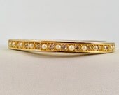 Vintage Bangle Bracelet Crystal Pearl