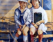 Watercolor Portrait Gift - Custom Order - Paintings from Old Photos - People, Pets, Homes, Items - Unique & Thoughtful Watercolor Portrait Gift - Custom Order - Paintings from Old Photos - People, Pets, Homes, Items - Unique & Thoughtful
