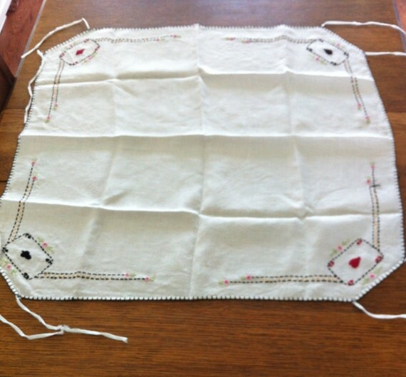 Bridge tablecloth vintage tableclothcard table
