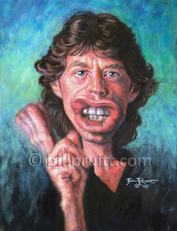... Ölgemälde Mick Jagger Rolling Stones Rock und Roll Kunst <b>Bill Pruitt</b> - il_570xN.714887364_bfvc