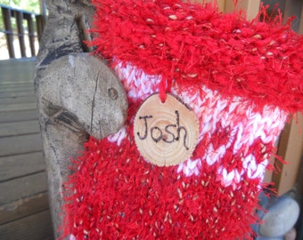 Personalized Rustic Wood Name Tag for Christmas Stockings