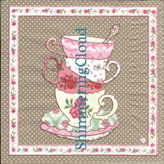 Decoupage Napkins Coffee cups paper napkins by ShimmeringCloud
