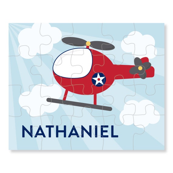 Personalized Puzzle for Boy - Helicopter Puzzle - Personalized Kids Puzzle Il_570xn