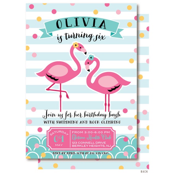 Pink Flamingo Party Invitations 10