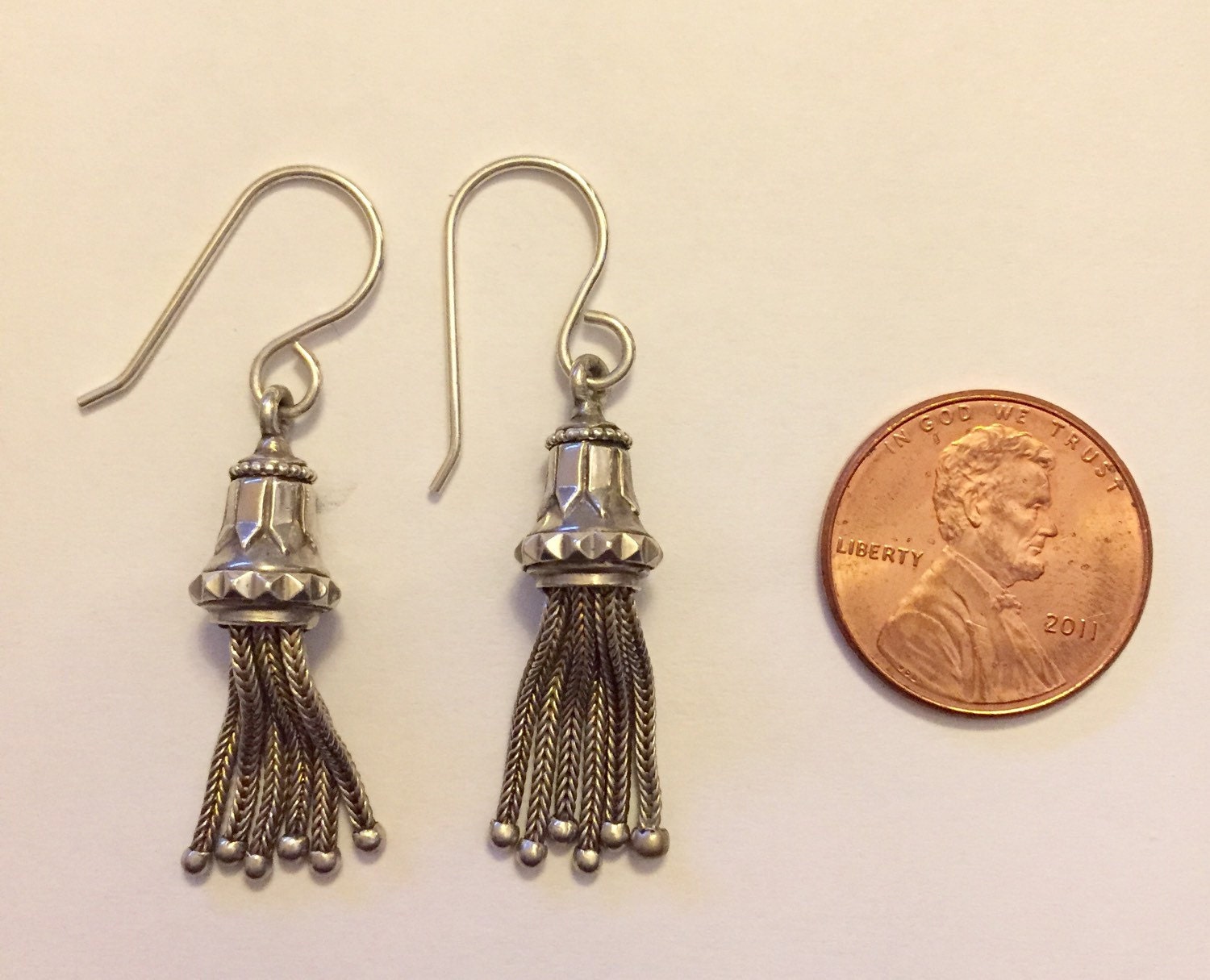 Victorian Sterling Silver Tassel Earrings for Pierced Ears