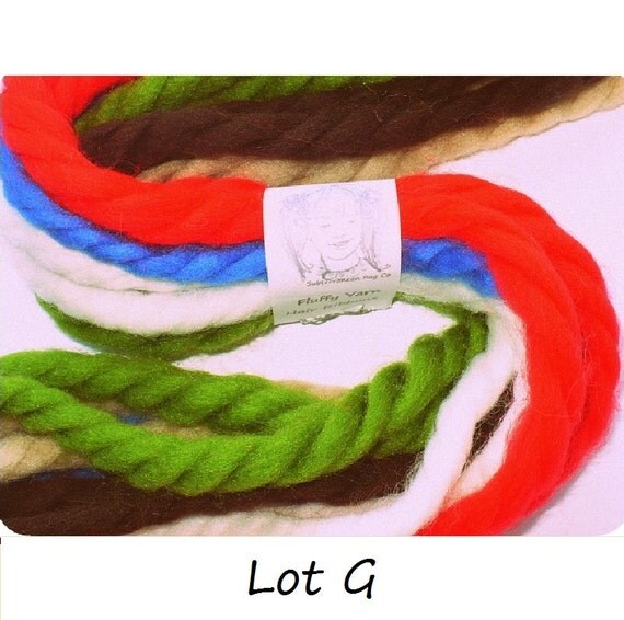 6 Pair Yarn Hair Ribbons 70s Vintage Hair Ties by GetLuckyGals