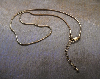 Bronze snake chain, bronze necklace chain, adjustable snake chain, 16 inch bronze chain adjust to 18" snake chain
