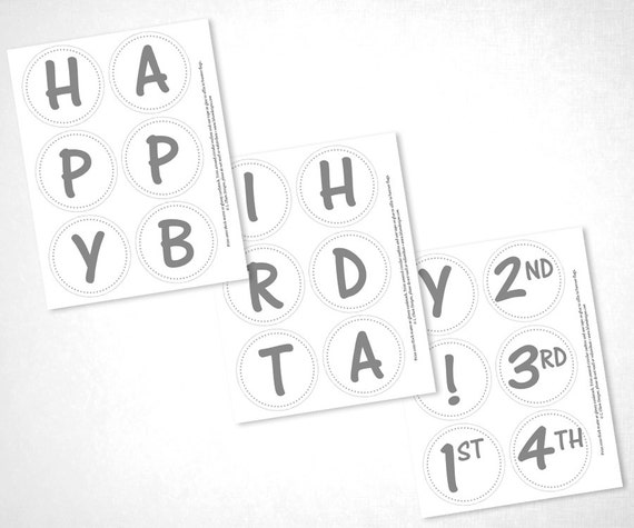 happy birthday banner letters diy printable instant