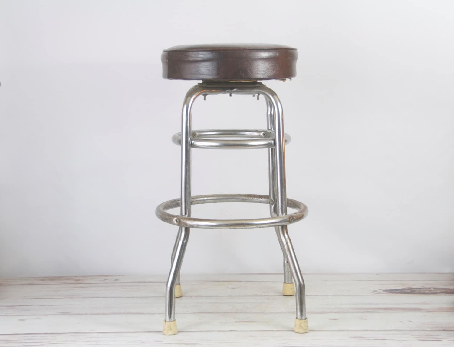 Vintage Mid Century Vinyl And Chrome Bar Stool 2 Available