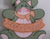 Bunny, Easter decor, Spring decor, Wall hanging, Wall decor, handpainted  wood