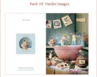 Set of 12 Christmas cards by Charlotte Bird....