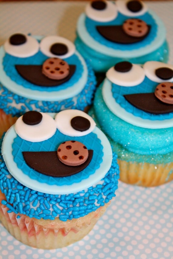 MONSTER  -  Fondant Cupcake Tops - 1 Dozen