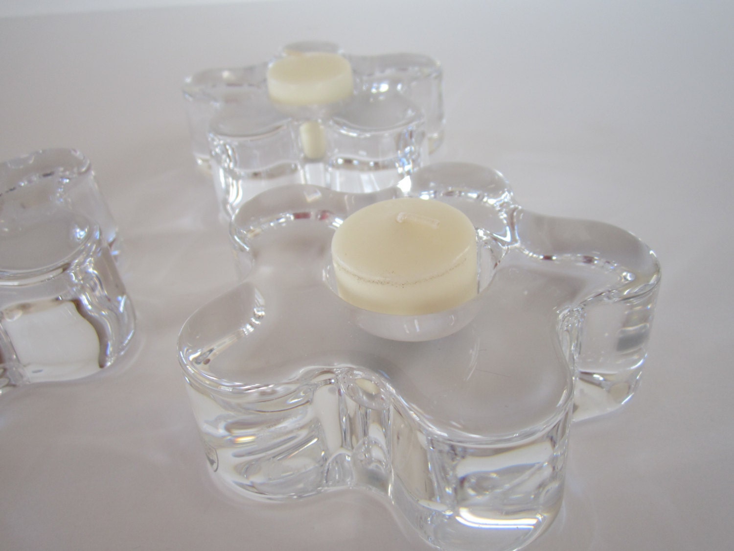 Orrefors Sweden Votive Candle Holders Crystal