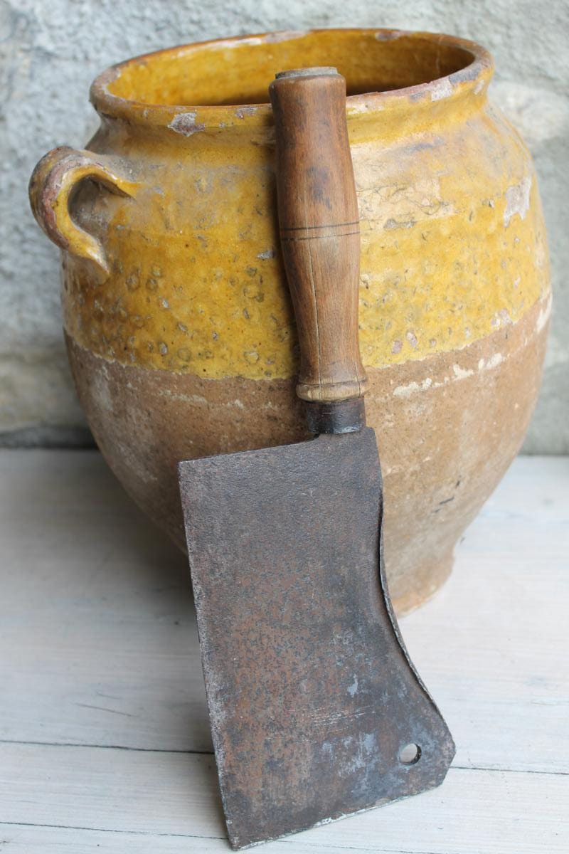 Meat cleaver hand artisanal Antique French steel