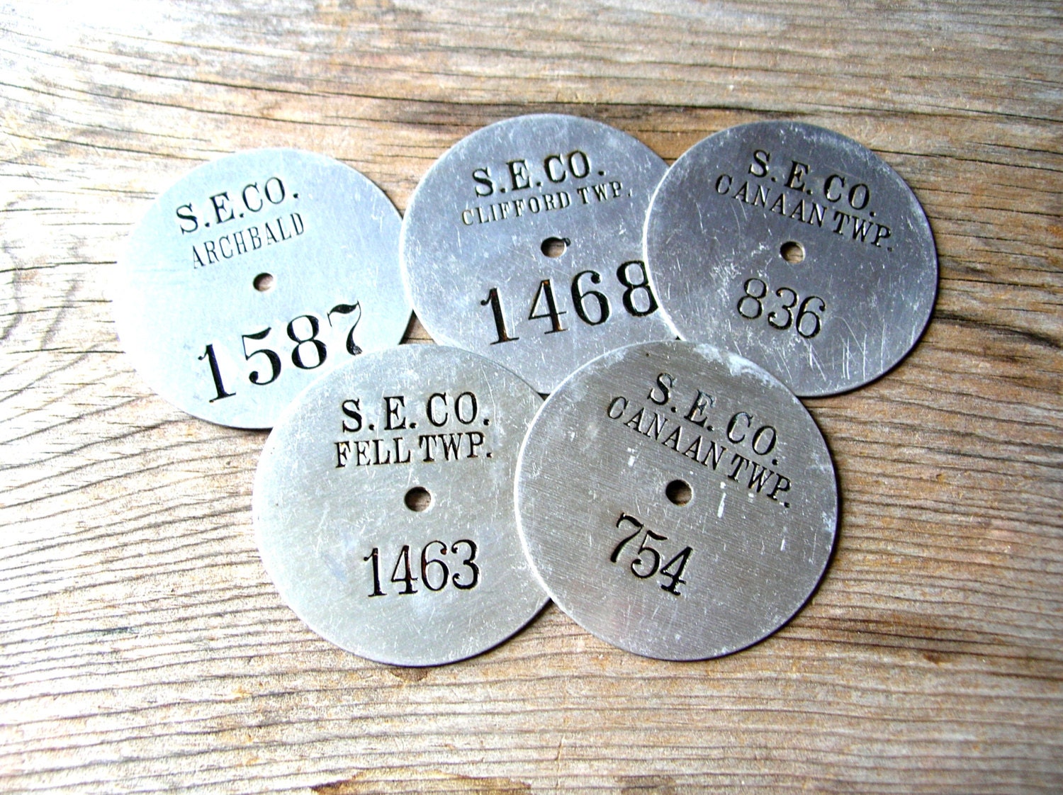 Number Tags Telephone Pole Tags by BohemianGypsyCaravan on Etsy