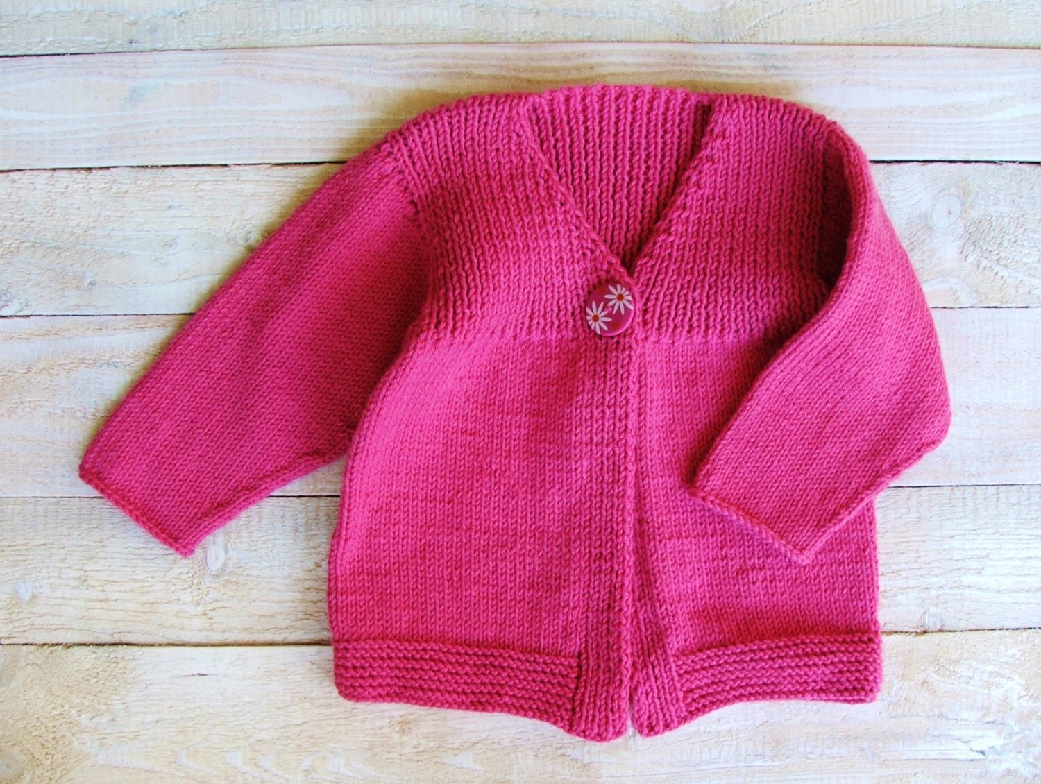 Baby Girl Sweater Raspberry Pink Wool/Alpaca Blend Toddler