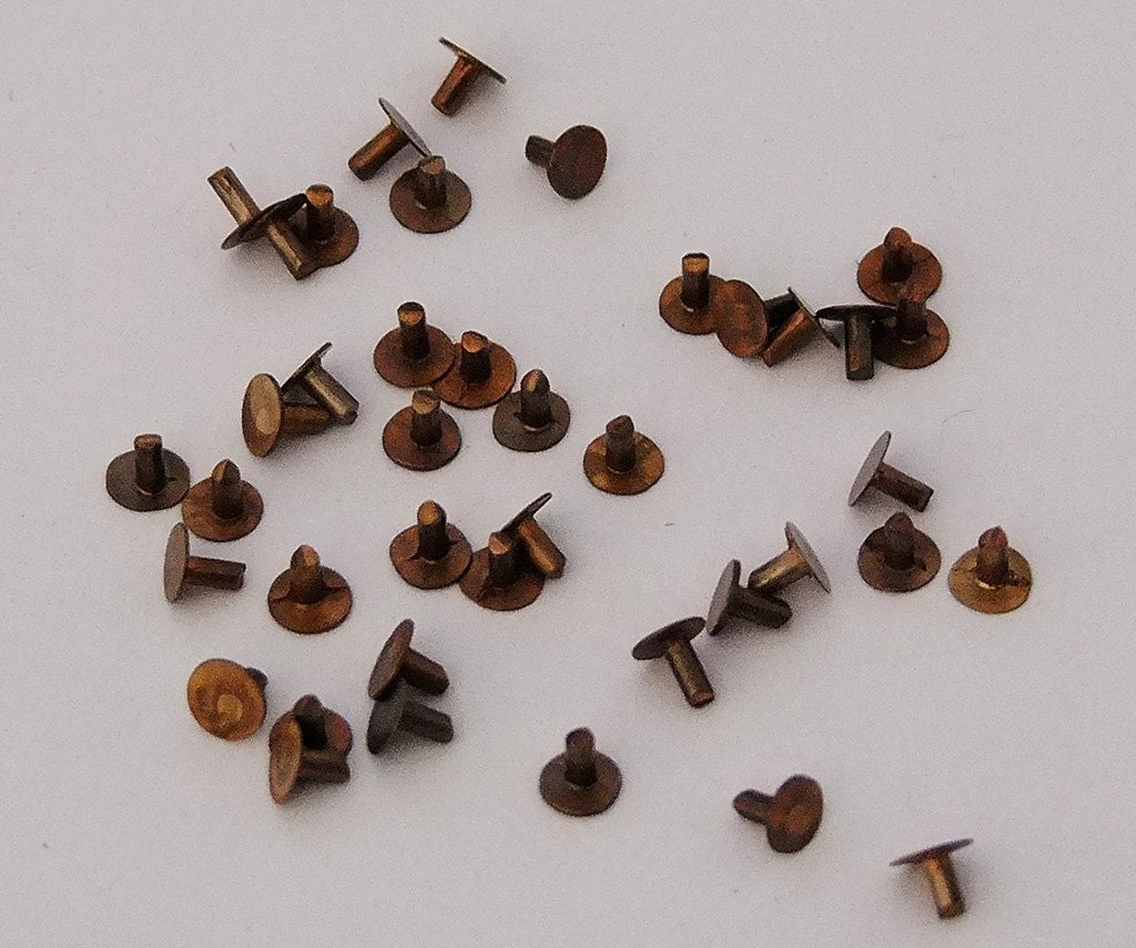 Antique Brass Solid Rivets 18 Long Package Of 50