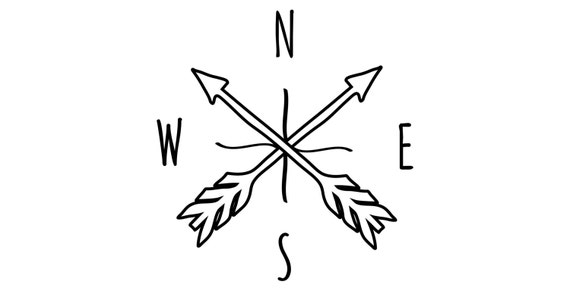 Doodle Arrow Compass Wall Decal Custom Vinyl Art Stickers