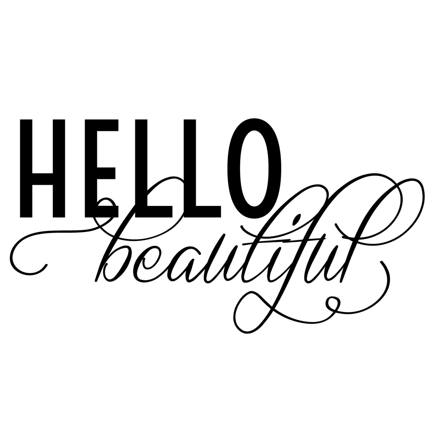 Hello Beautiful Quote Wall Decal Custom Vinyl Art Stickers