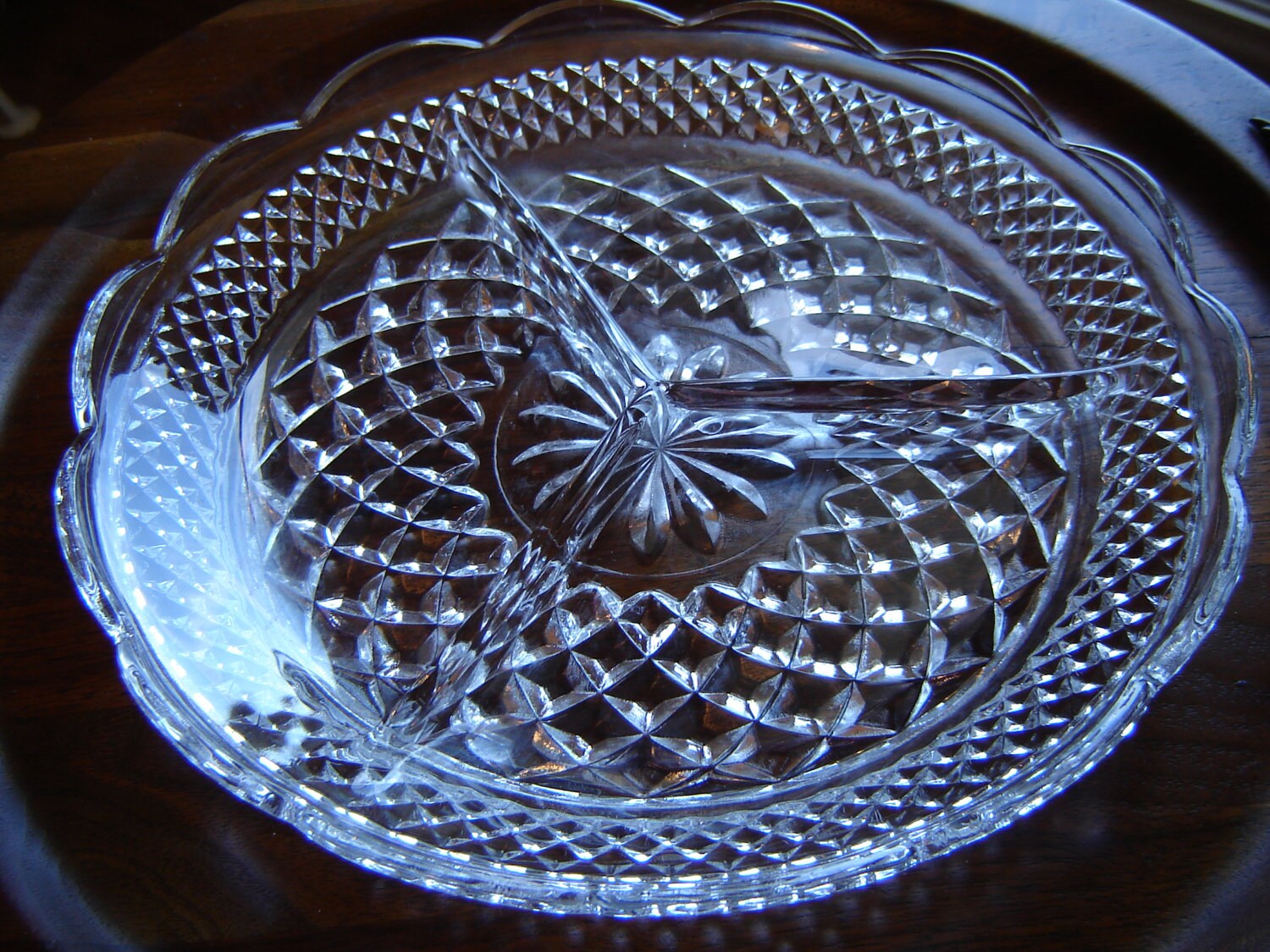 Vintage Wexford Crystal Serving Platter 9 inch plate kitchen