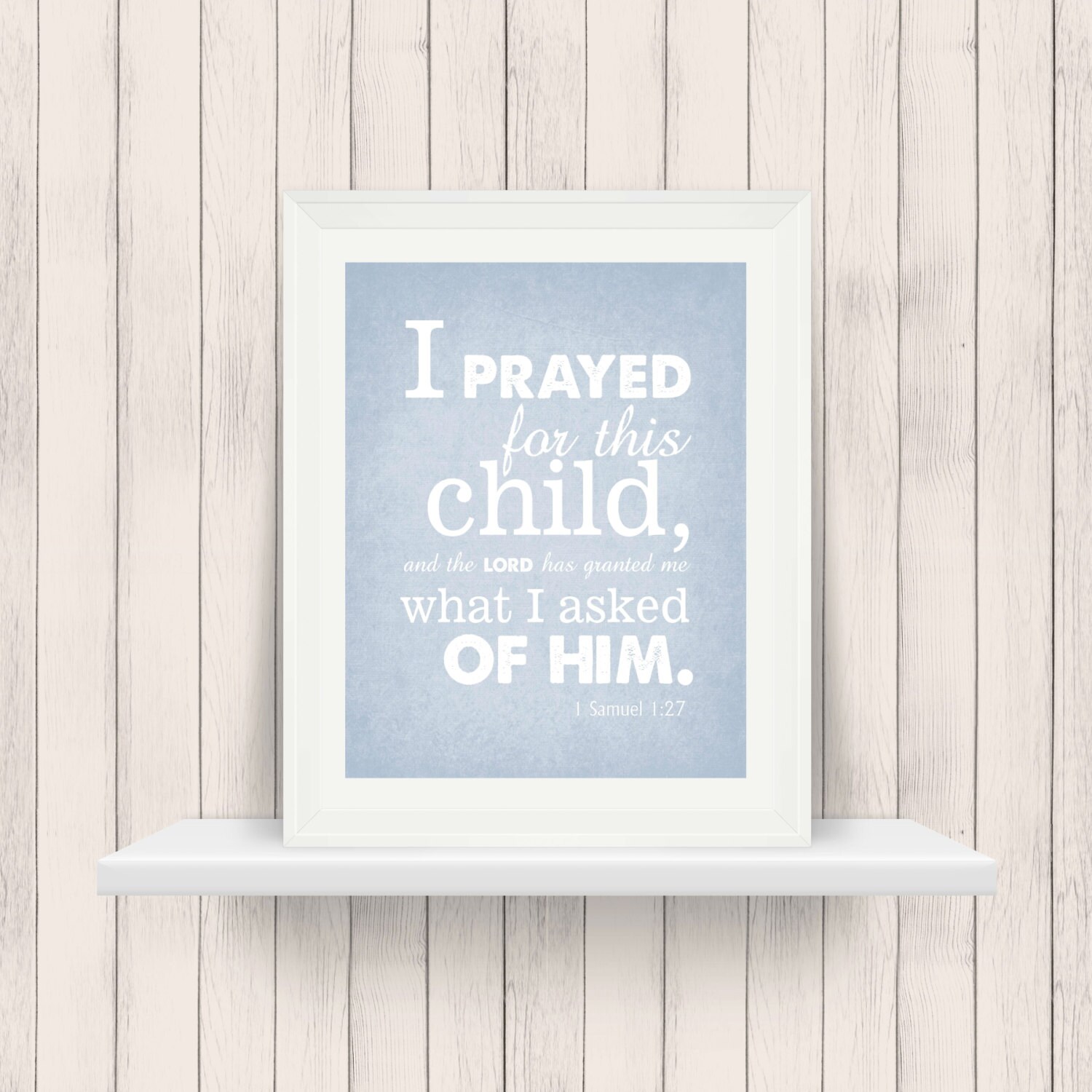 Bible Verse Nursery Print 1 Samuel 1:27 PDF by TheEducatedOwl