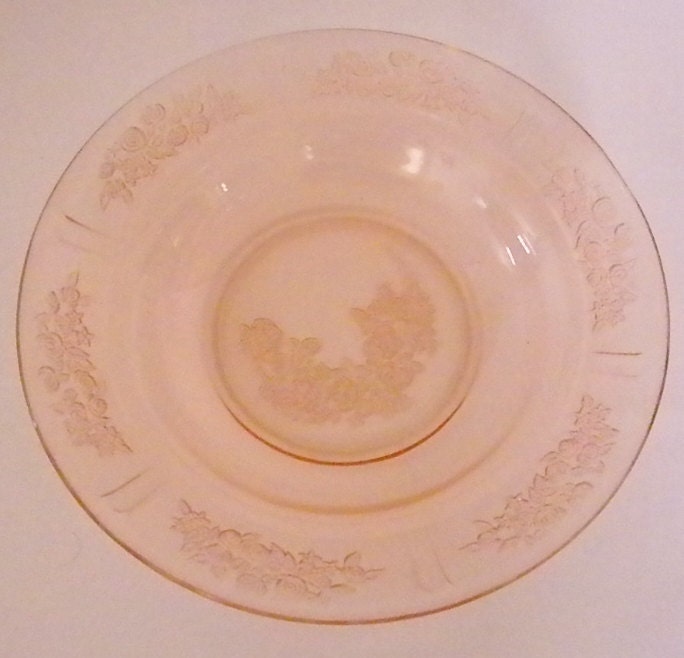 Pink Depression Glass Bowl Rose of Sharon Sharon by oldandnew8